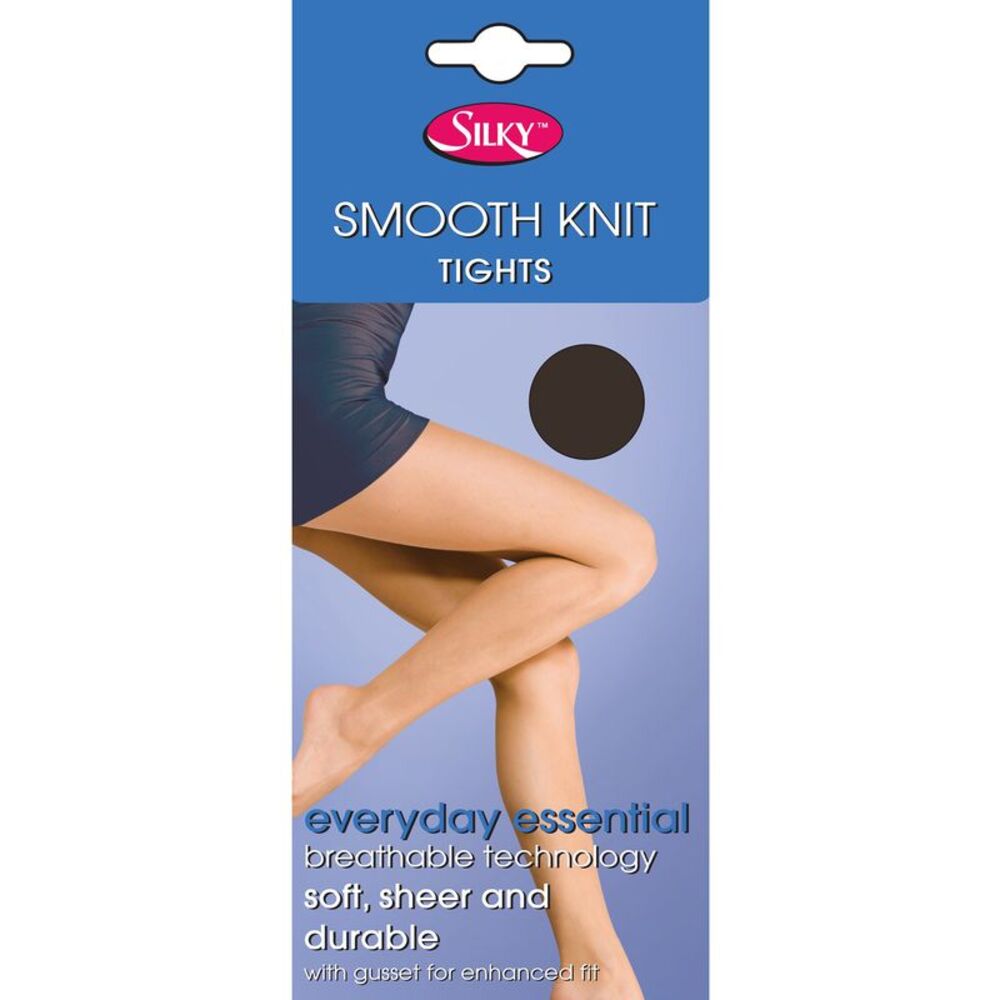 Silky Womens/Ladies Smooth Knit Tights (1 Pairs) / Barely Black